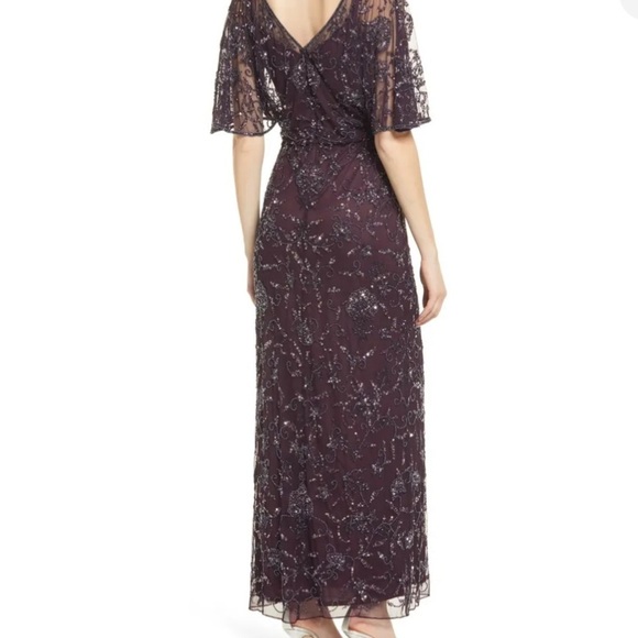 Pisarro Nights Plum full length beaded dress size 6 - Picture 14 of 14